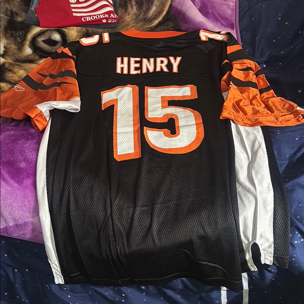 Reebok Black and Orange Sports Jersey